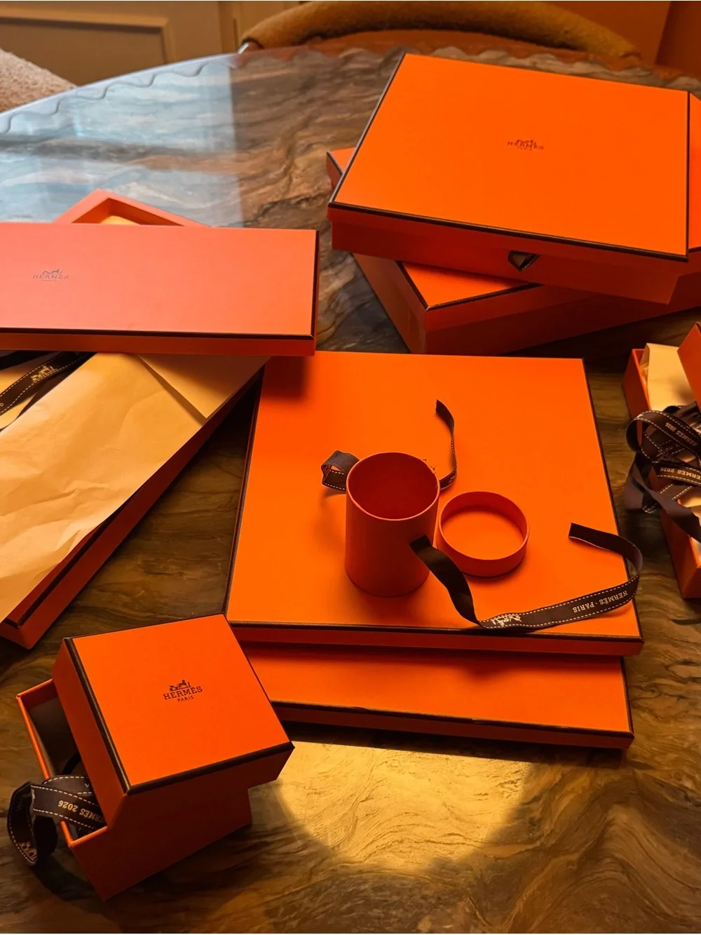 Hermes Orange Storage/Presentation Boxes Set